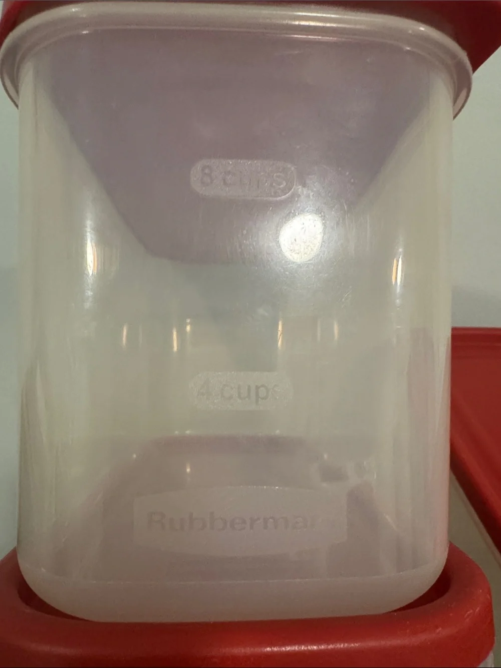 Vintage Rubbermaid Modular Canister Set Red Lids 6 Pc 18 & 8 Cup Pantry Storage